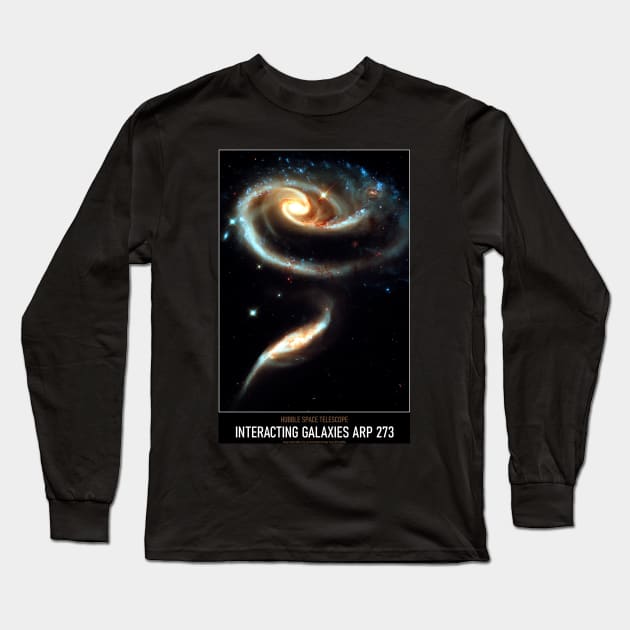 High Resolution Astronomy Interacting Galaxies Arp 273 Long Sleeve T-Shirt by tiokvadrat